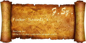Fodor Szovát névjegykártya